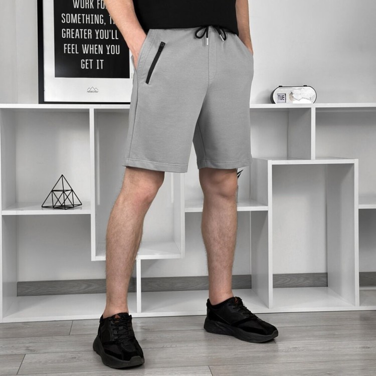 Легкие однотонные стальные мужские шорты Pobedov Griz POB_00000006383