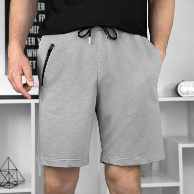 Легкі однотонні сталеві чоловічі шорти Pobedov Griz POB_00000008926