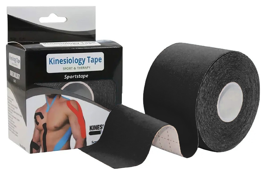 Кинезиологический тейп EasyFit Kinesio черный EFIT_EF-2080-BK