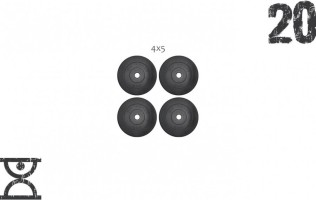 20 кг (4x5) дисков, покрытых пластиком (31 мм)