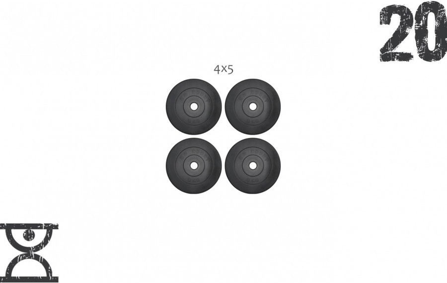 20 кг (4x5) дисков, покрытых пластиком (31 мм) RNS_RNbitset20