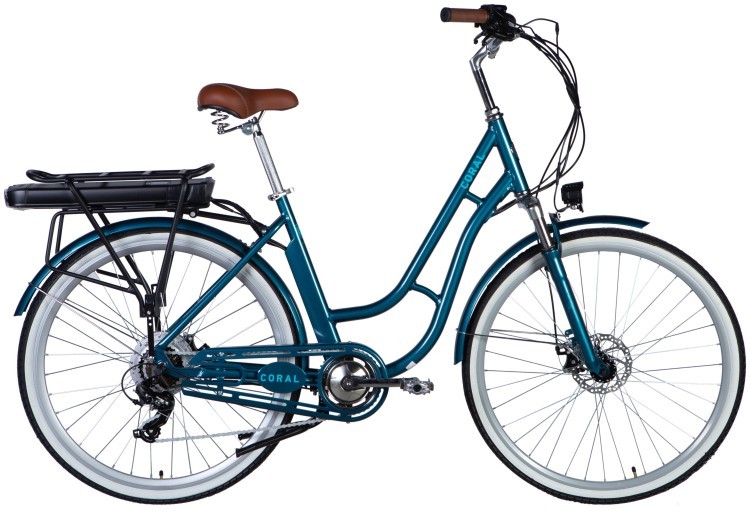 Велосипед с электроприводом 28" AL Dorozhnik eCORAL DD FR рама-19" 48B 12.5А*ч 500Вт темно-бирюзовый YS 767 2025 ELB-D-28-083