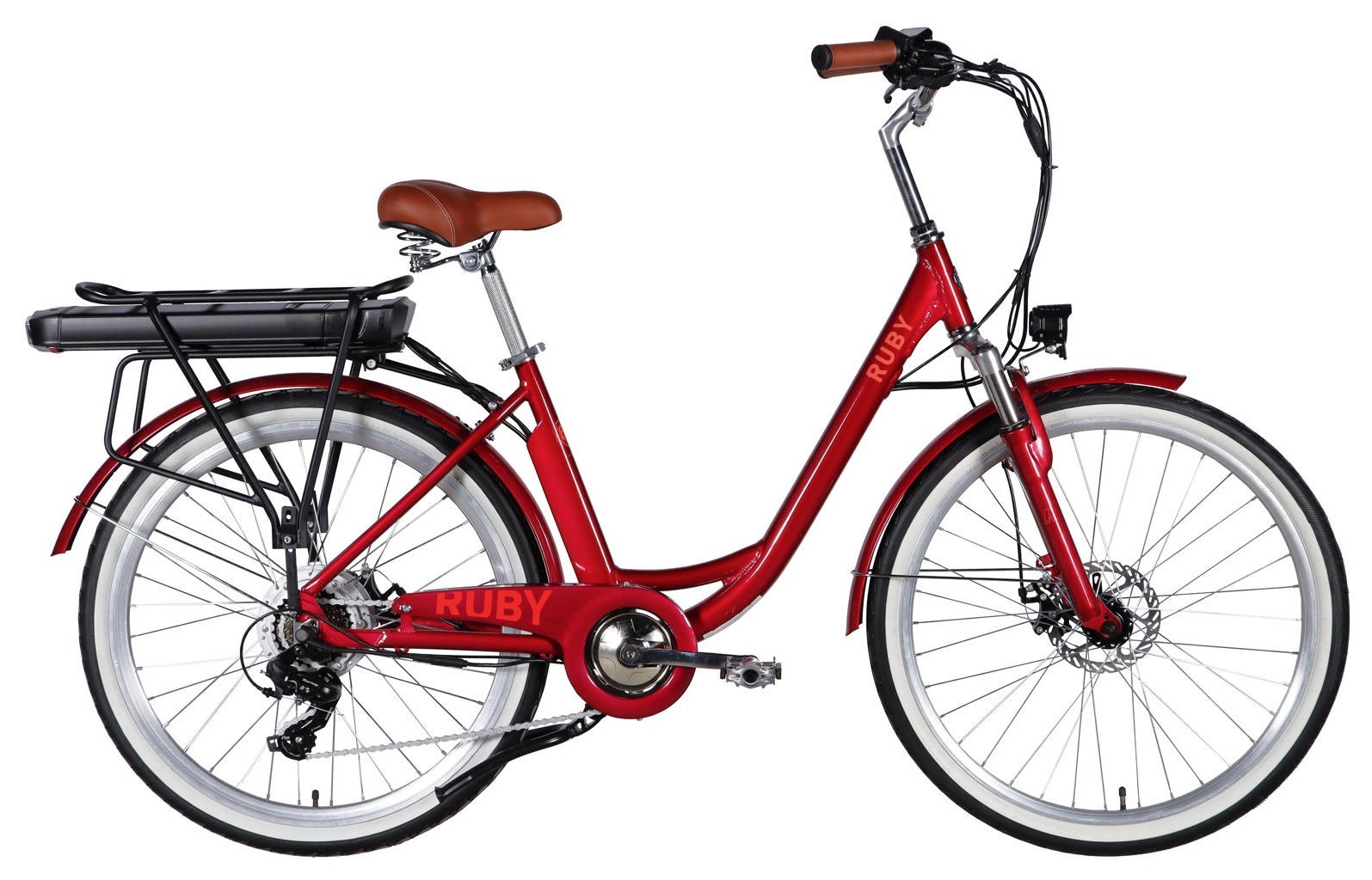 Велосипед з електроприводом 26" AL Dorozhnik eRUBY DD FR рама-17" 48B 15А*г 500Вт бордовий 2026 ELB-D-26-304