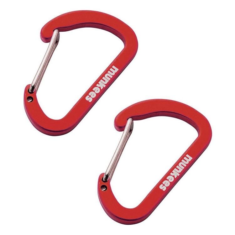 Munkees 3251 карабин Flat Wiregate 4 mm x 40 mm (пара) red 3251-RD