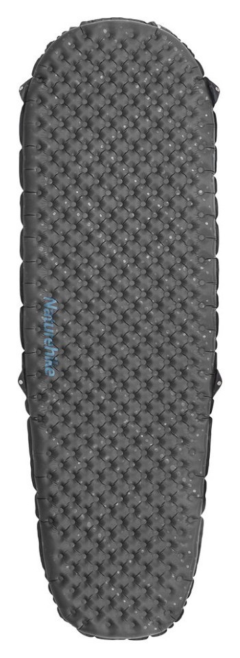 Матрац туристичний надувний одномісний Naturehike CNH22DZ018, надлегкий, 183х58х7 см, сірий, для туризму із мішком для надування FNR_6975641888482