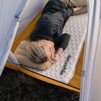 Матрас туристический одноместный надувной Naturehike CNK2300DZ013, 185x55x3.5 см, светло-серый, овальный
