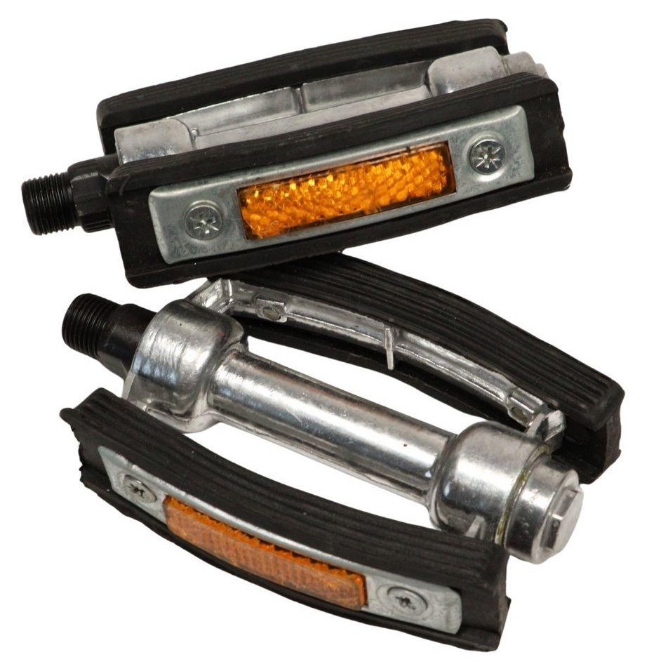 Педалі Алюміний + гума 100*70мм VLT JD-063 срiблястий з чорним 14*1,25 PED-222