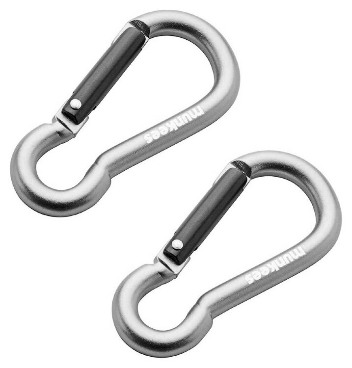 Munkees 3236 карабіни Pear 6 mm x 60 mm 2-Pack grey 3236-GY