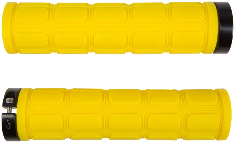 Грипсы 130мм BC-GR6410 желтый с алюмом. черным замком GRI-302