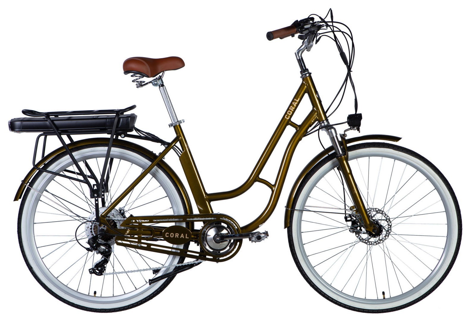 Велосипед з електроприводом 28" AL Dorozhnik eCORAL DD FR рама-19" 48B 13А*г 500Вт бронзовий 2026 ELB-D-28-115