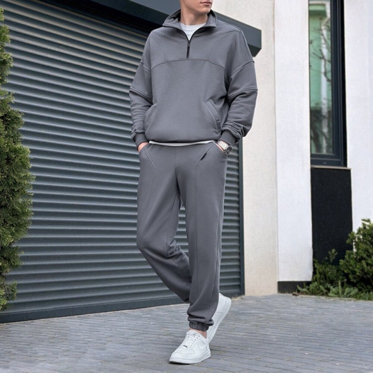 Спортивний костюм чоловічий графіт кофта зі штанами Pobedov Grand POB_00000006235