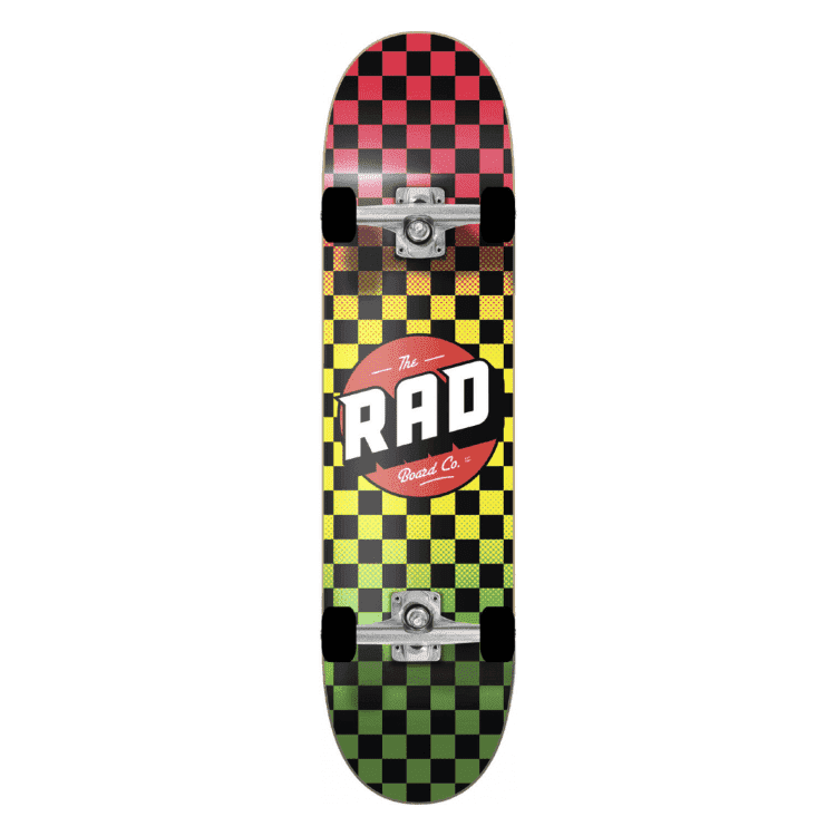 RAD Скейтборд Checkers Complete Skateboard 8" - Rasta Fade FRD.037566