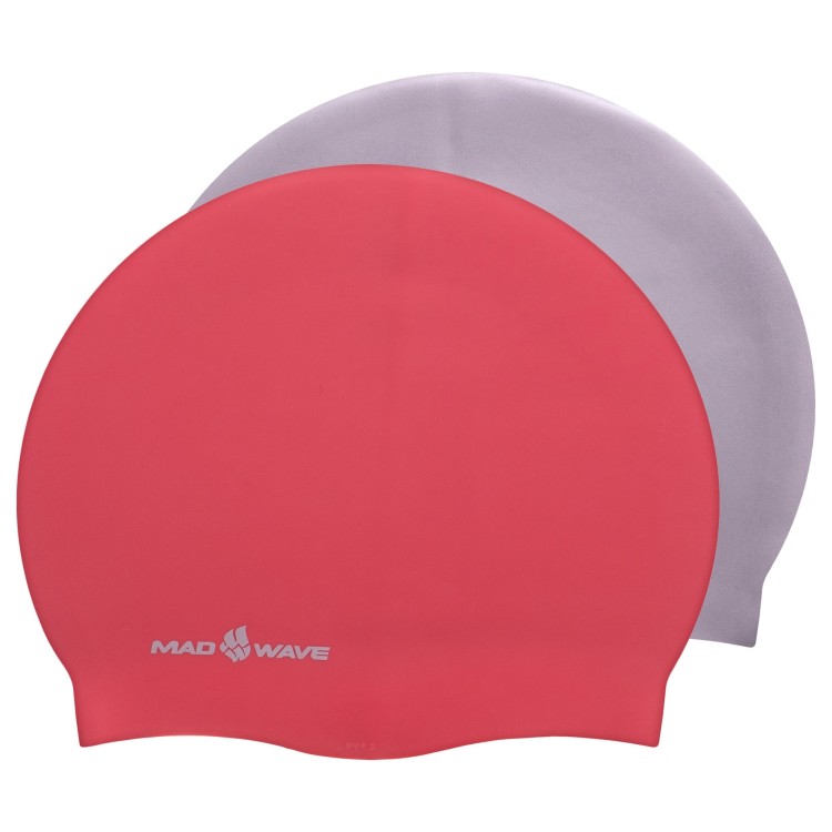 Шапочка для плавання двостороння MadWave Reverse CHAMPION M055001 (силікон), рожево-сіра 7758961