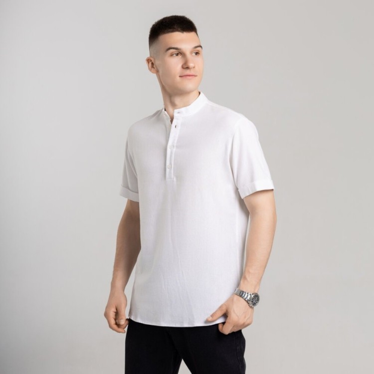 Чоловіча сорочка з коротким рукавом біла Pobedov Molodist' POB_00000005274