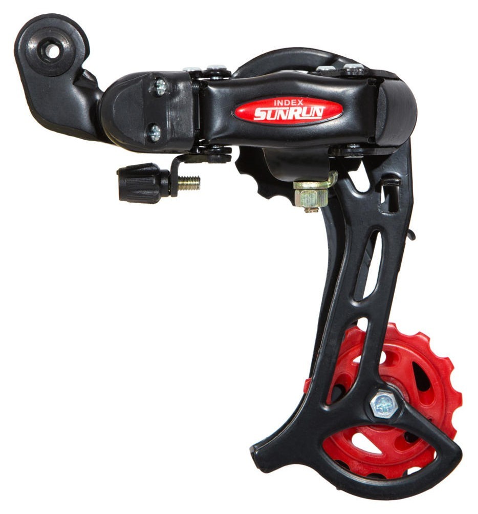 Переключатель задн. 7 индекс max-34T под болт SUNRUN RD-HG-40A черный с красным средняя кавычка DERB-057