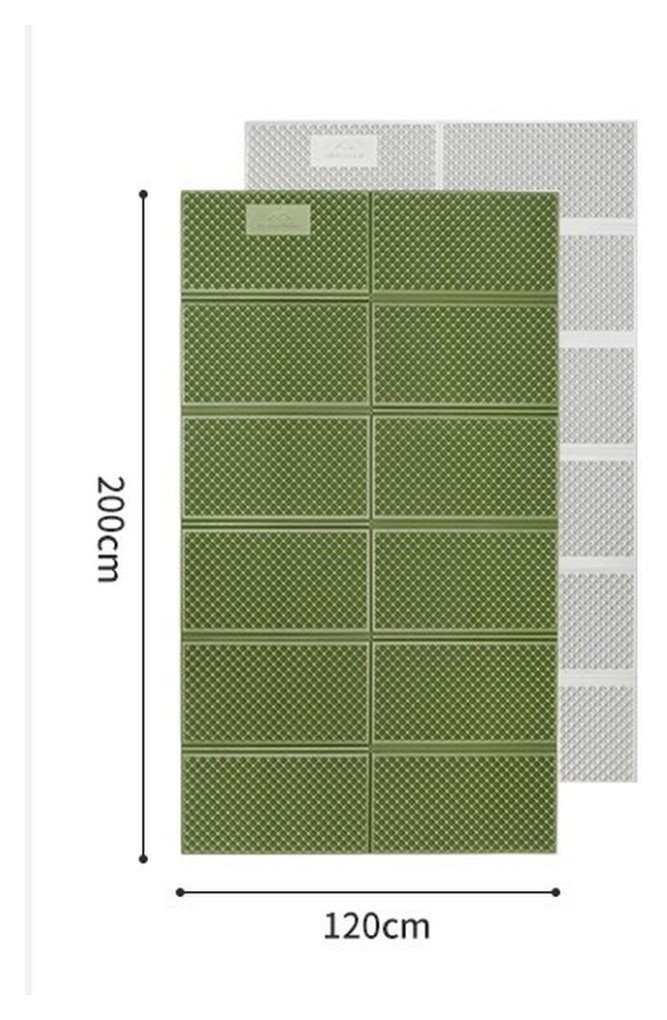 Килимок туристичний складаний двомісний IXPE Naturehike CNK2450WS044 з алюмінієвою плівкою, 200x120x1.8 см, оливковий FNR_6927595789995