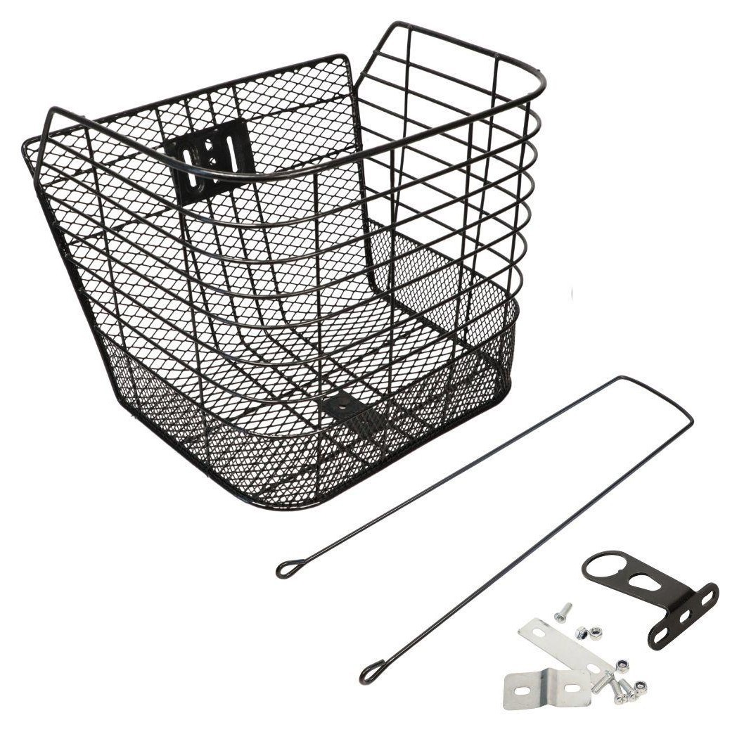 Корзина Сталь под болт и на рулевую колонку 24-28" 340*270*260 мм со стойкой 400L 25,4" CK-001B черный BSK-061