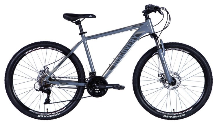 Велосипед AL 26" Discovery BASTION DD FR рама-18" серо-черный (матовый) 2024 OPS-DIS-26-595