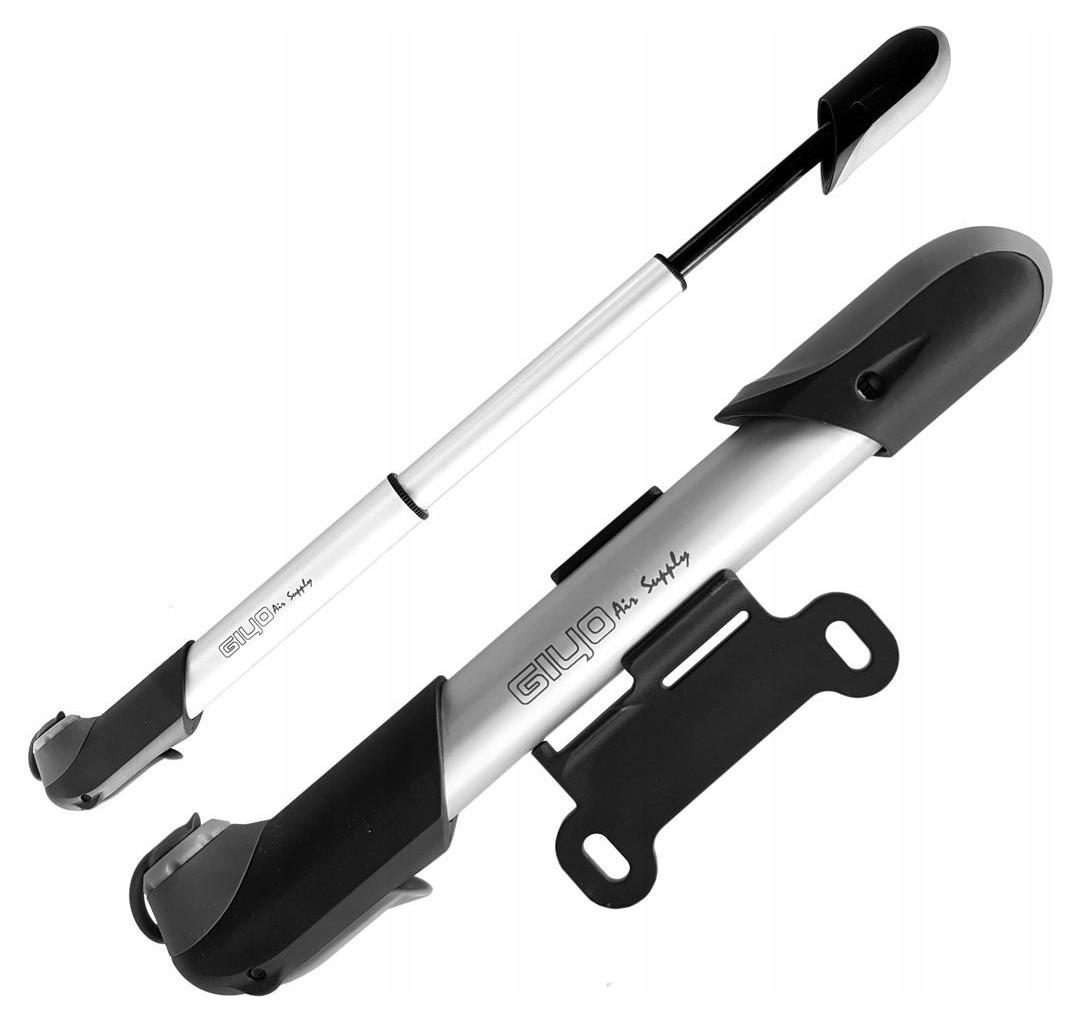 Насос міні телескоп. GIYO GP-06A Алюмiнiй сірий 120psi AV/FV AM (брендоване пакування) PUM-043