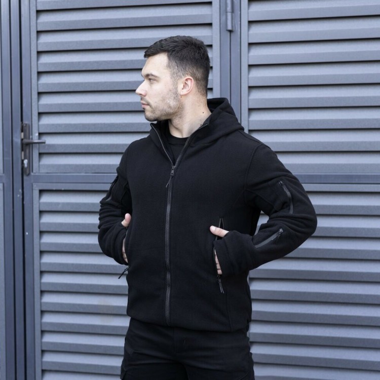 Чоловіча толстовка флісова на блискавці Pobedov Explorer чорна POB_00000005553