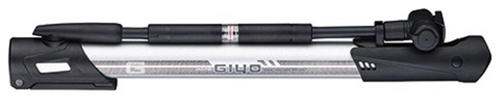 Насос мини напольный GIYO GM-641 Алюминий в пластике серый 140psi с манометром AV/FV AM (брендированная упаковка)