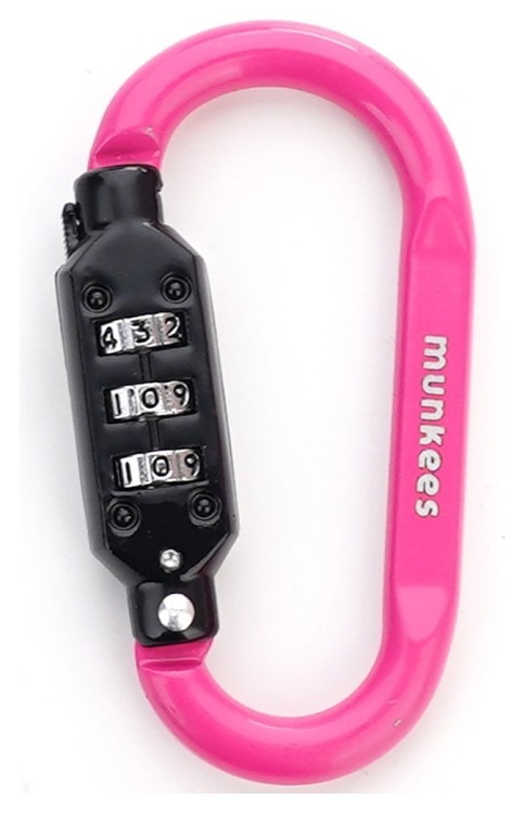 Munkees 35931 карабин Combi Lock Carabiner D-Shape magenta 35931-MG