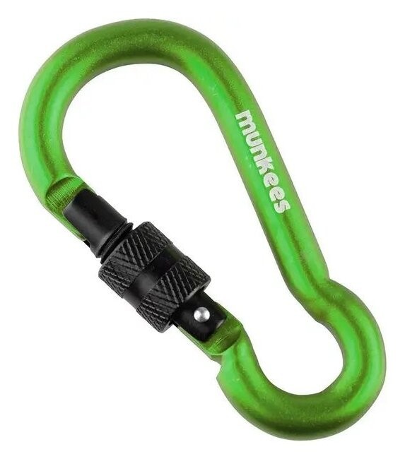 Munkees 3247 карабін Pear with Screw Lock 7 mm x 70 mm green green 3247-GG