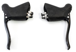 Ручки тормозные Пластик под 2 пальца Winzip 208DL черный для механического дискового тормоза или V-br