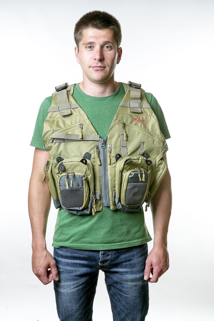 Жилет Tramp Angler рыболовное разгрузочное масло, Зеленый S/M TRFB-006-S/M