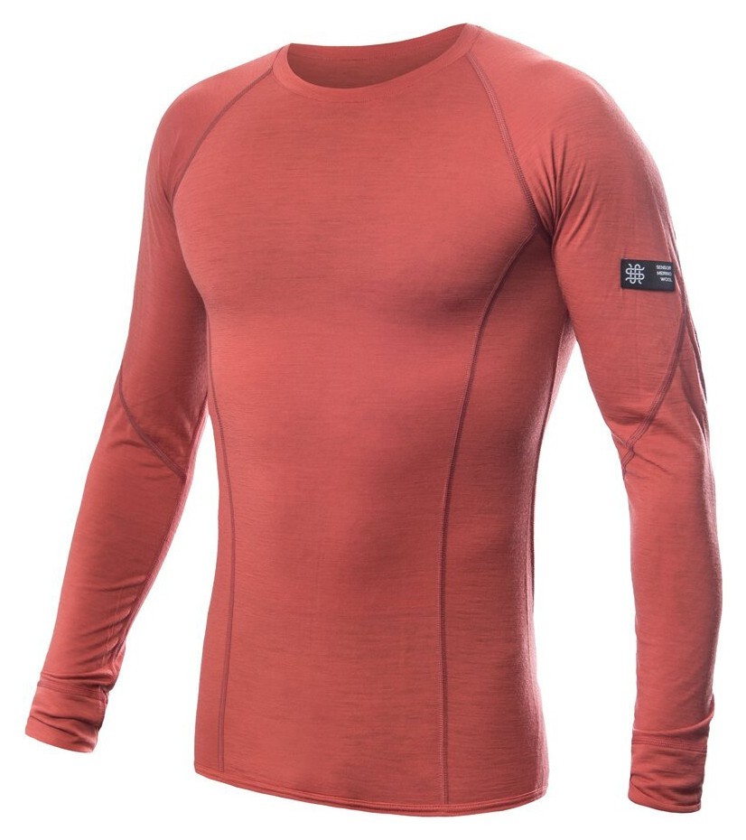 Термофутболка чоловіча Sensor Merino Active LS terracotta 23200037, SM11MA-terracotta-S SM11MA-terracotta-S