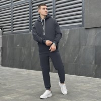 Темно-сірий спортивний чоловічий костюм осінь/зима Pobedov Space. Сірий спортивний костюм.