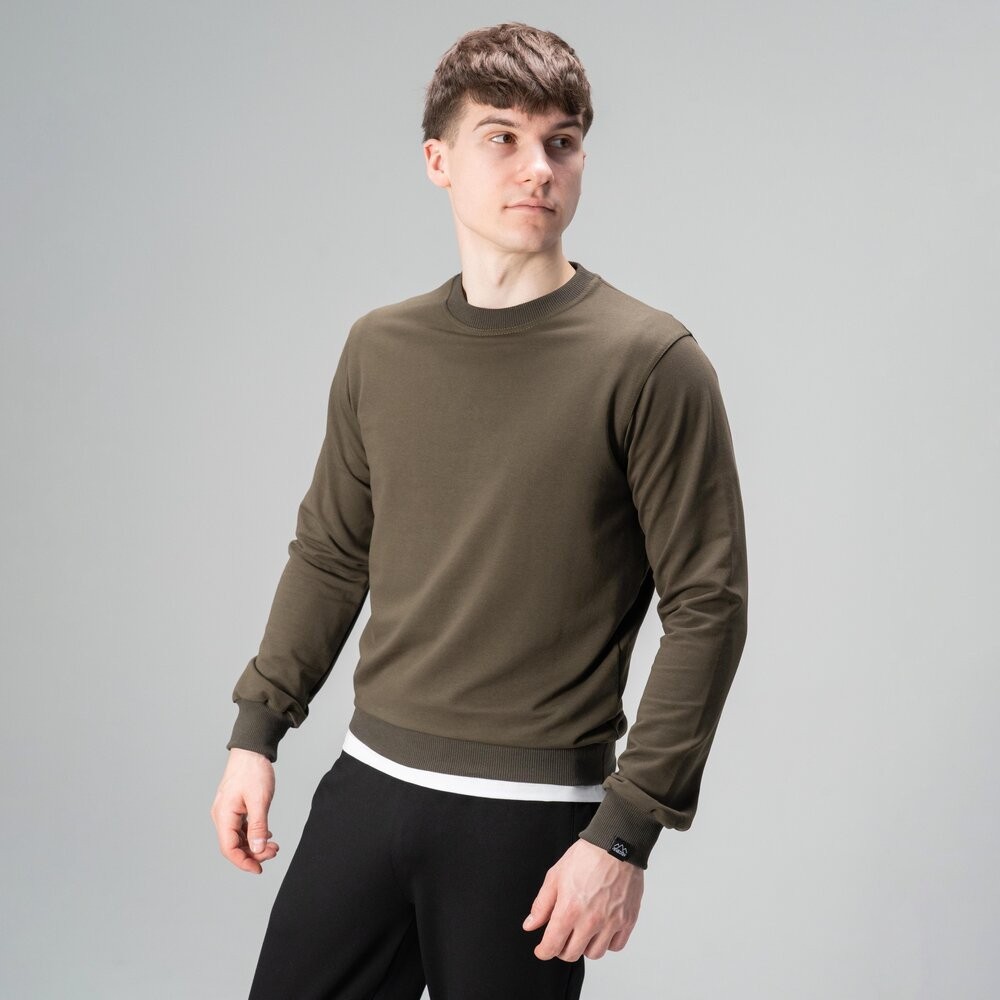 Світшот чоловічий однотонний світлий хакі Pobedov 001 POB_00000006042