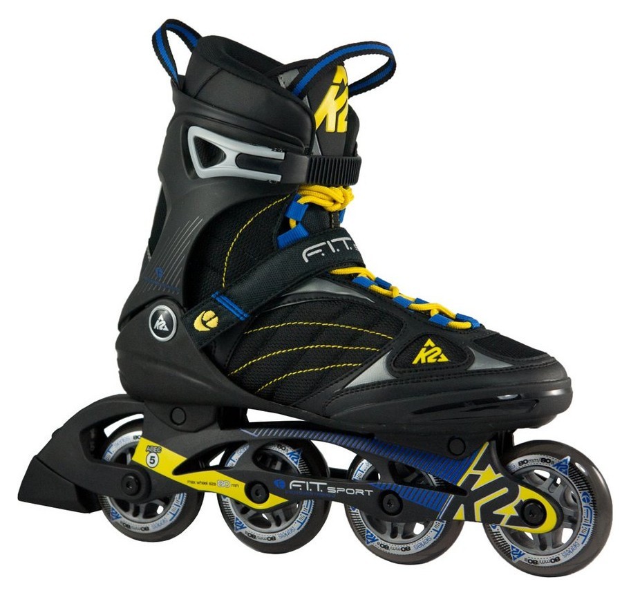Роликові коньки для дорослих K2 FIT 80 Sport M 45 (11.5US) 295мм Black/yellow/blue (3040710) RCH_22582