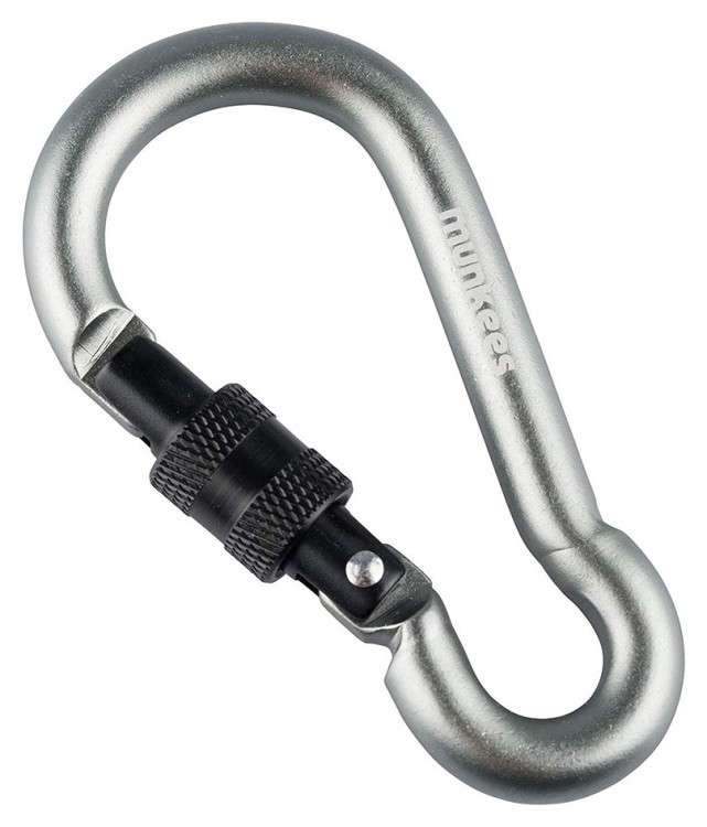 Munkees 3249 карабін Pear with Screw Lock 8 mm x 80 mm grey 3249-GY