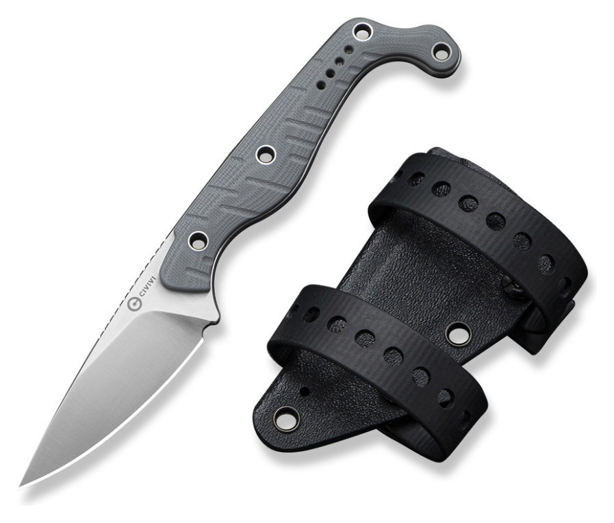 Ніж фіксований тактичний Civivi SOKN, (7.2 см) Nitro-V / G10 сірий FNR_C22027-2