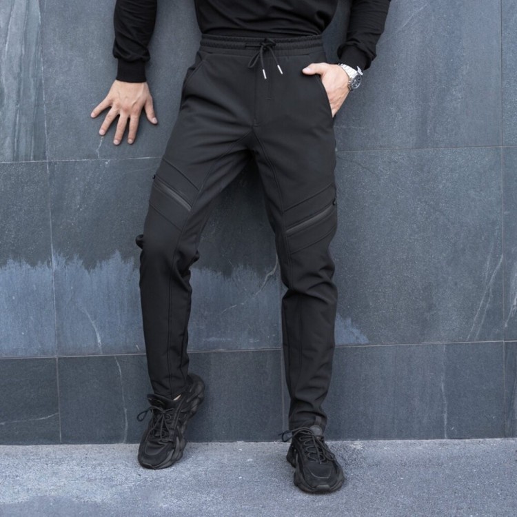 Штани карго чоловічі зимові з кишенями чорні Pobedov San Andreas POB_00000002628