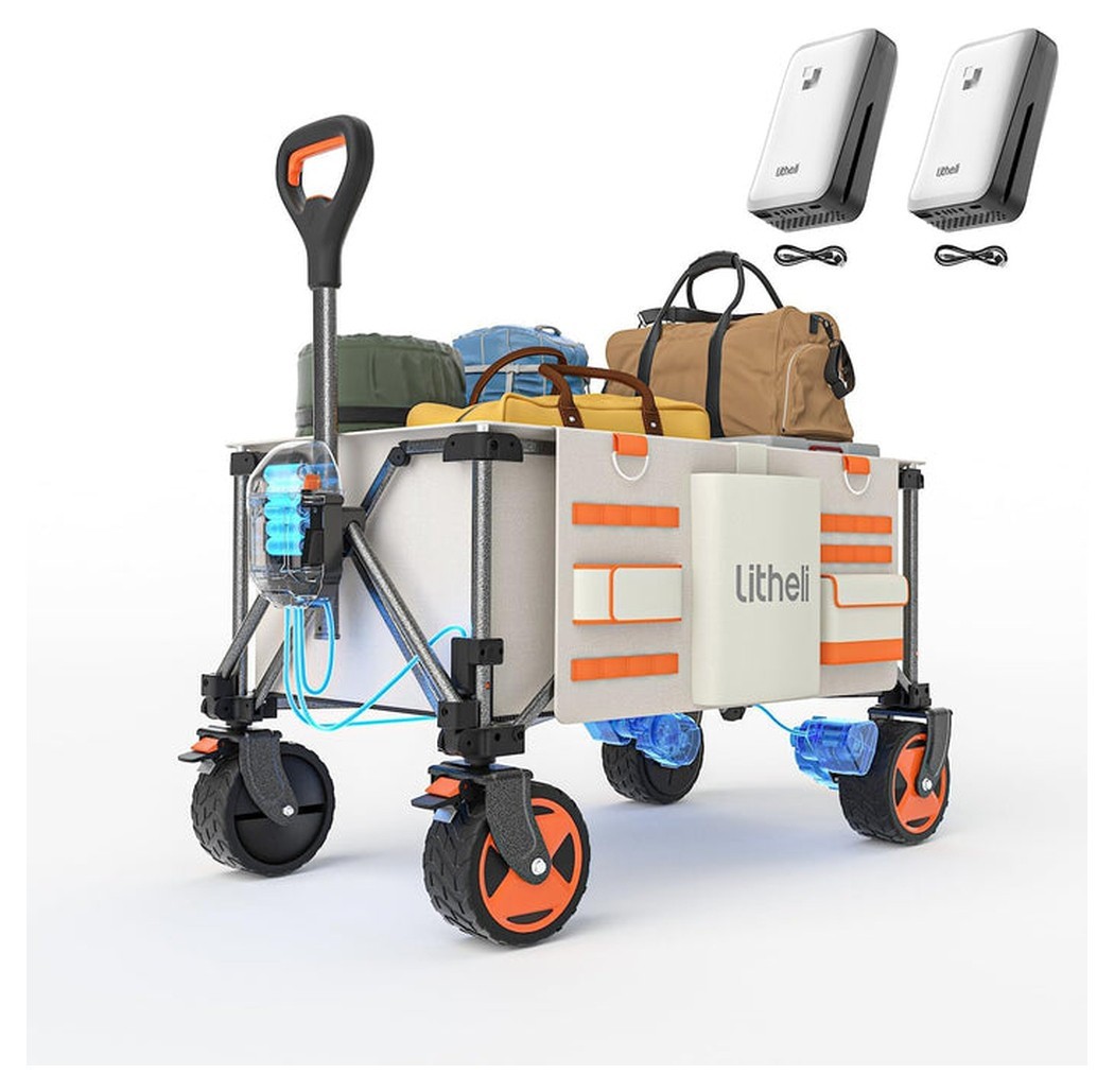 Акумуляторний візок з двигуном від павербанку Litheli (2шт УМБ Litheli Power Bank 20000 mAh, 45 W в комплекті) FNR_U20HW03-0U213