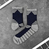 Сині з сірими вставками чоловіча шкарпетки спортивні Pobedov Heat