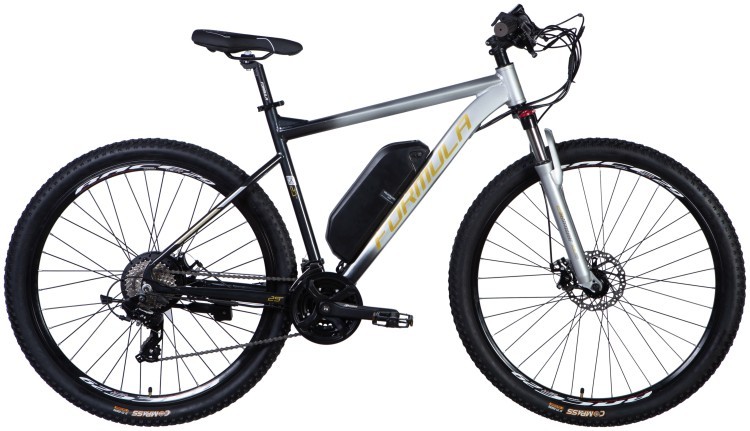Велосипед с электроприводом 29" AL Formula eF-1 DD CS рама-21" 48B 12.5А*ч 500Вт серебристо-черный YS 7605 2025 ELB-FR-29-221