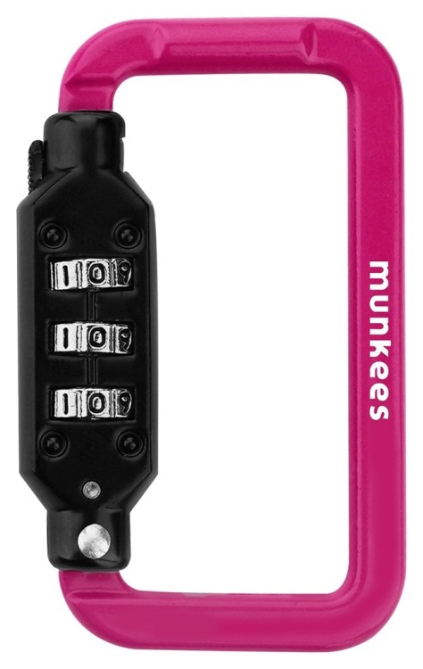 Munkees 35941 карабин Combi Lock Carabiner Square magenta 35941-MG