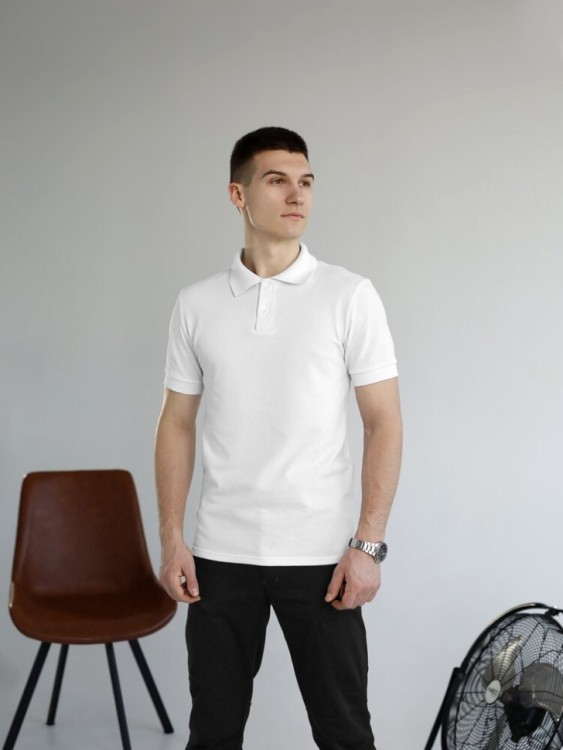 Біле базове чоловіче поло веса/літо Pobedov Royal POB_00000008689