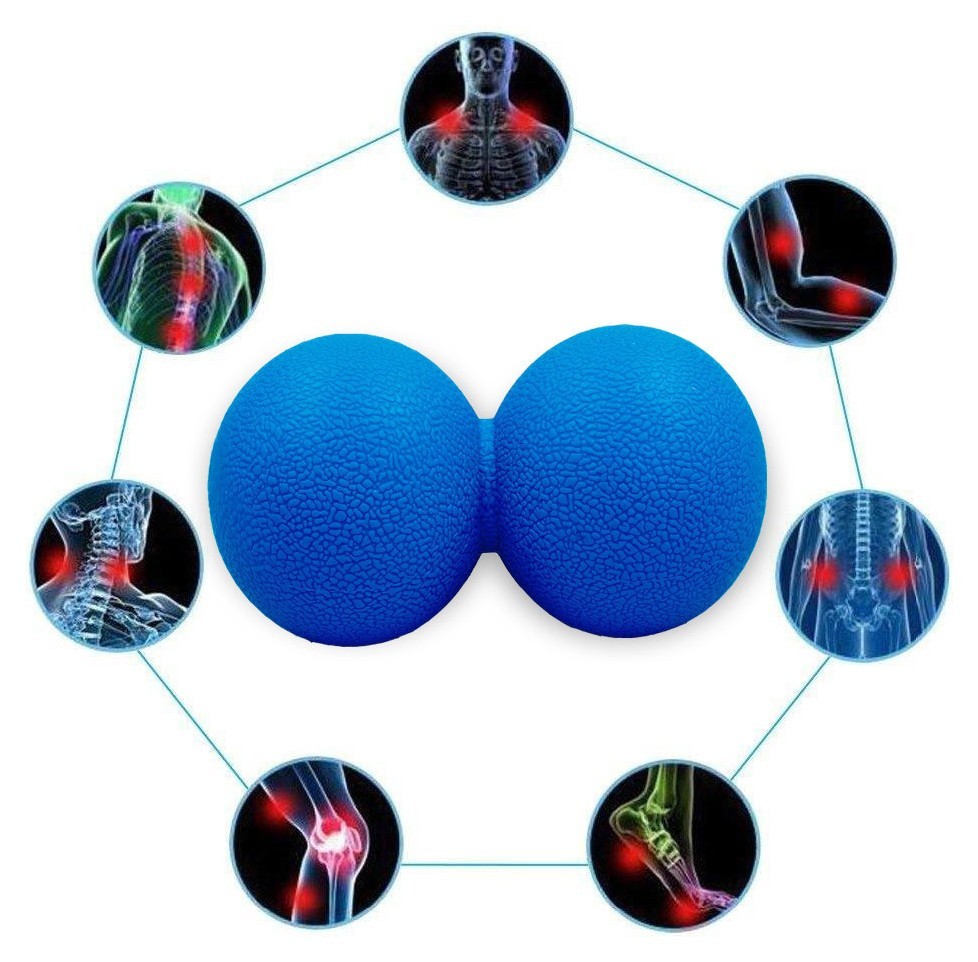 Массажный мячик EasyFit TPR двойной 12х6 см синий EFIT_EF-2175-BL