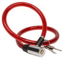 Замок тросовый на ключе VLT PJ-112S 800мм *12мм красный AM (брендированная упаковка)
