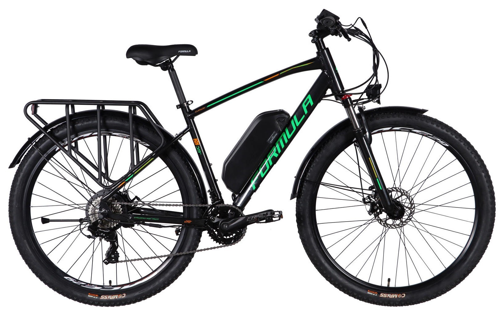 Велосипед з електроприводом 29" AL Formula eCURSOR MAN DD CS рама-19" 48B 13А*г 500Вт чорно-зелений 2026 ELB-FR-29-242