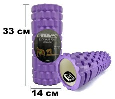 Массажный ролик EasyFit Grid Roller 33 см v.1.1 Фиолетовый