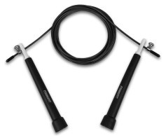 Скоростная скакалка EasyFit Speed Cable Rope 3 м со стальным тросом черная