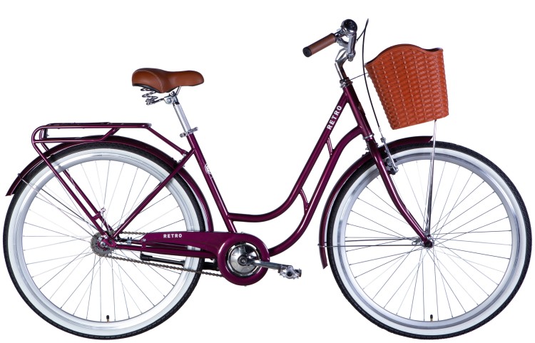 Велосипед ST 28" Dorozhnik RETRO Velosteel рама-19" малиновый 2025 OPS-D-28-432