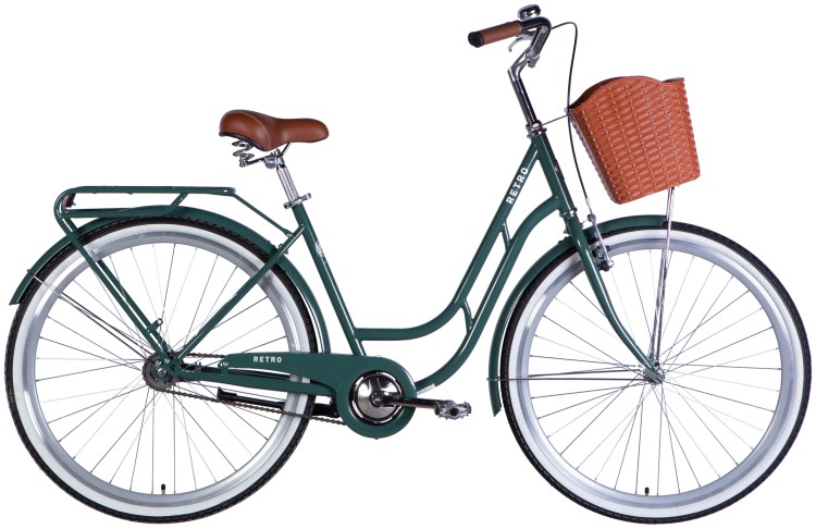 Велосипед ST 28" Dorozhnik RETRO Velosteel рама-19" зелено-серый 2025 OPS-D-28-428