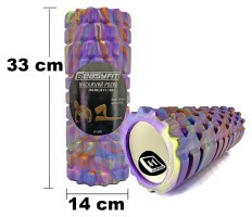 Массажный ролик EasyFit Grid Roller 33 см v.1.1 Multi Фиолетовый