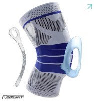 Бандаж (фиксатор) коленного сустава с ребрами жесткости и силиконовой вставкой. Размер XL